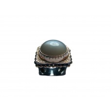Silver Moon Stone Ring